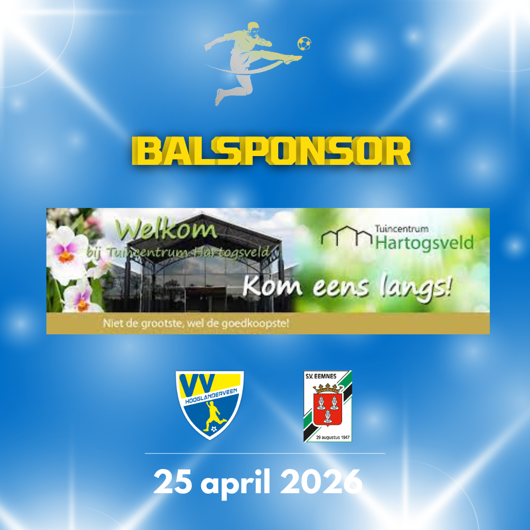 Zaterdag 25 april is Tuincentrum Hartogsveld de balsponsor.