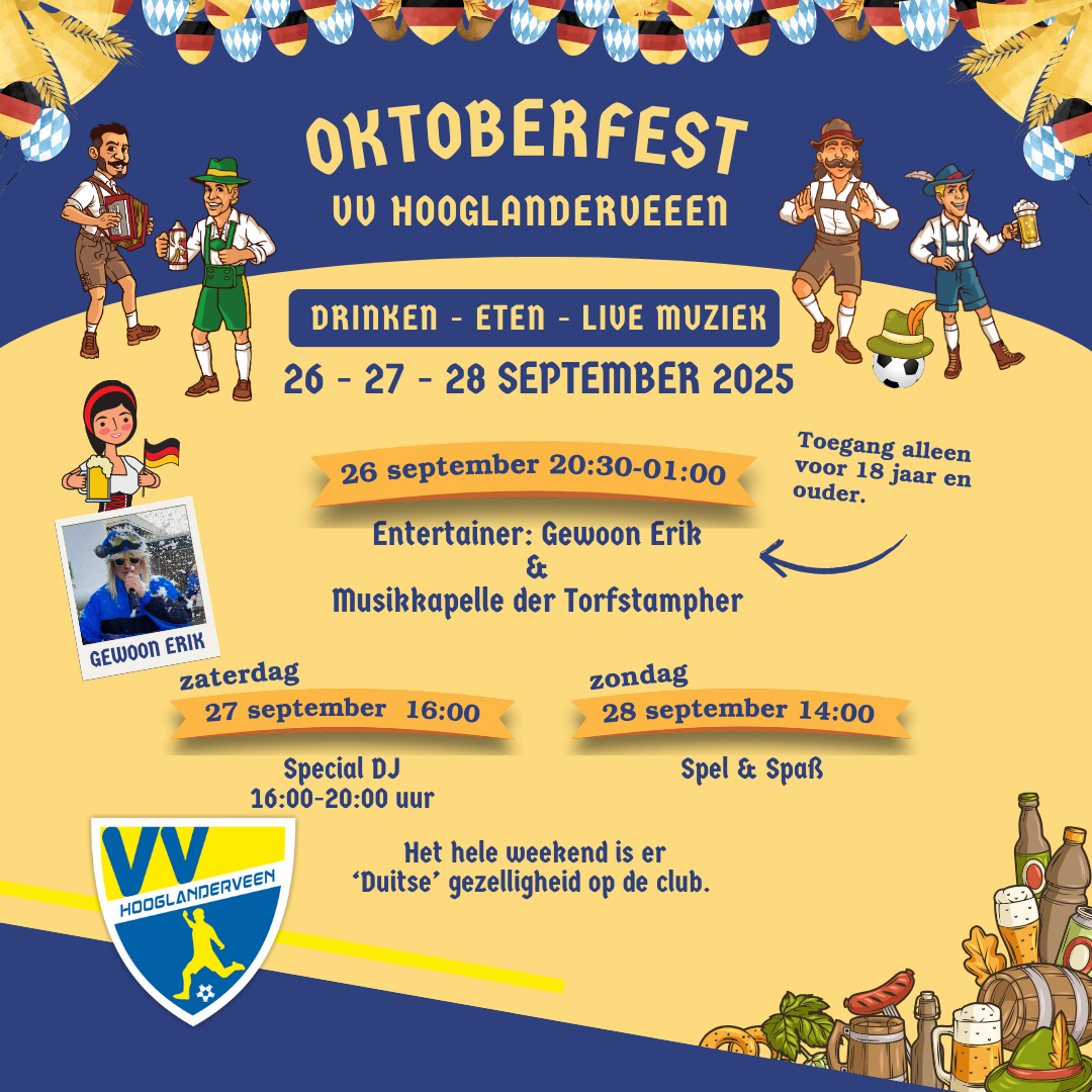 Oktoberfest – 26, 27 en 28 september 2025. Bist du dabei?! 🇩🇪🍺