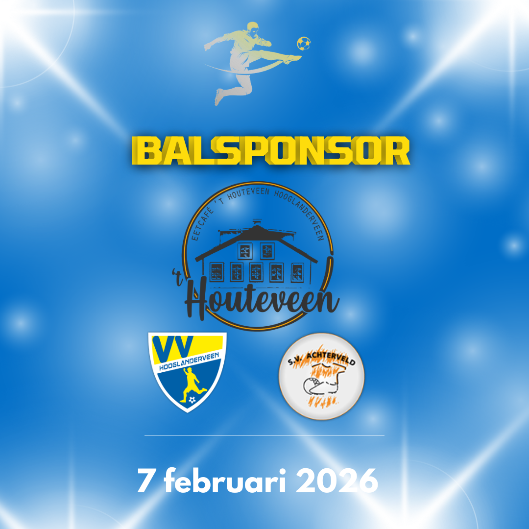 Zaterdag 7 februari is eetcafé ’t Houteveen de balsponsor tegen Achterveld.