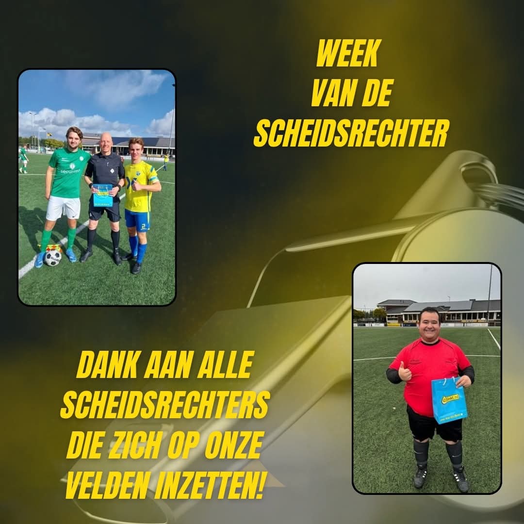 Scheidsrechters vv Hooglanderveen in het zonnetje gezet