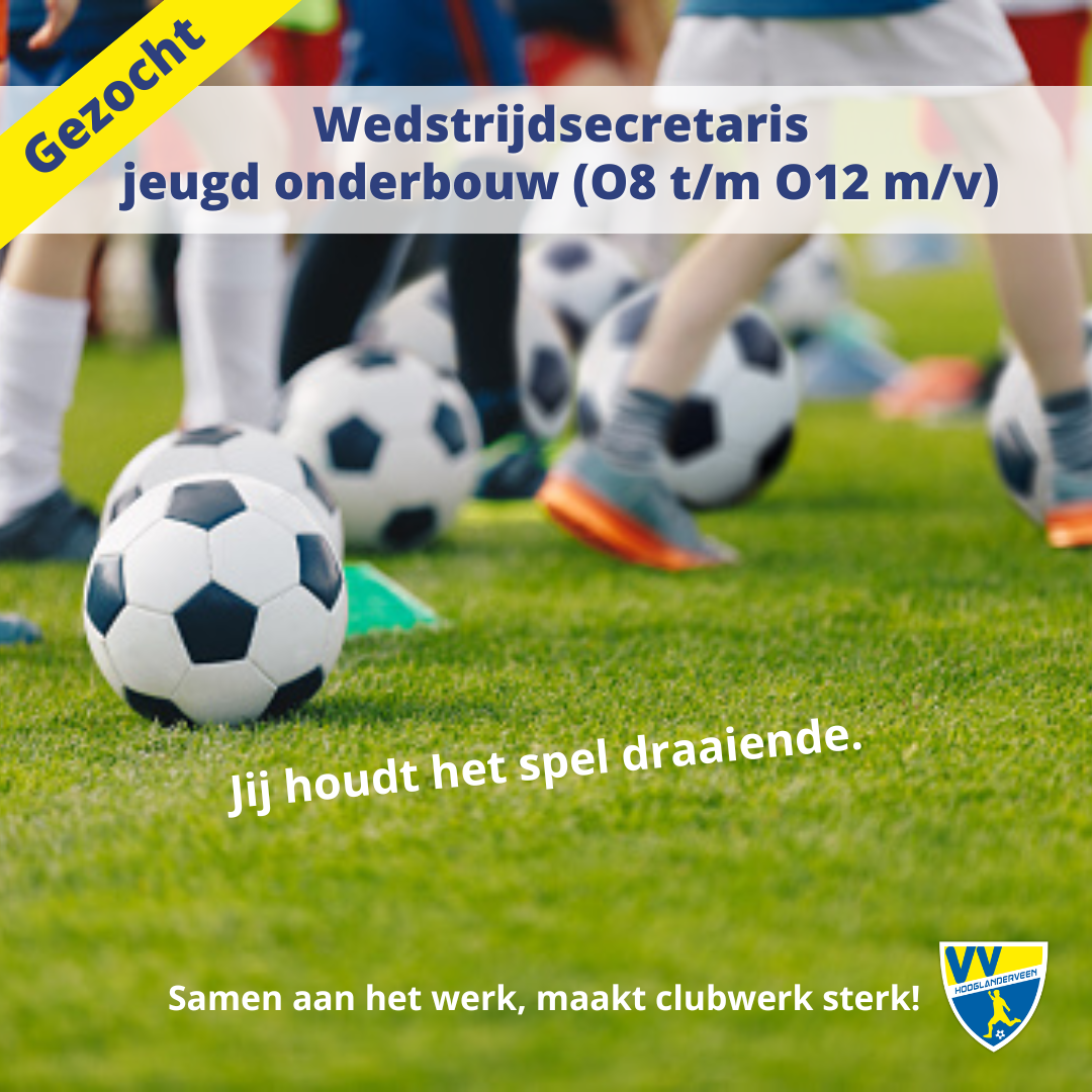 Word jij onze nieuwe wedstrijdsecretaris jeugd onderbouw (O8 t/m O12 m/v)