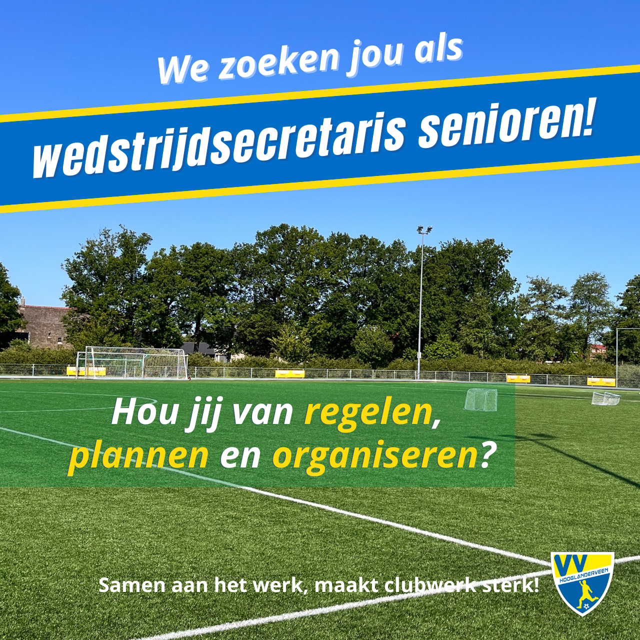 Vacature: wedstrijdsecretaris senioren.